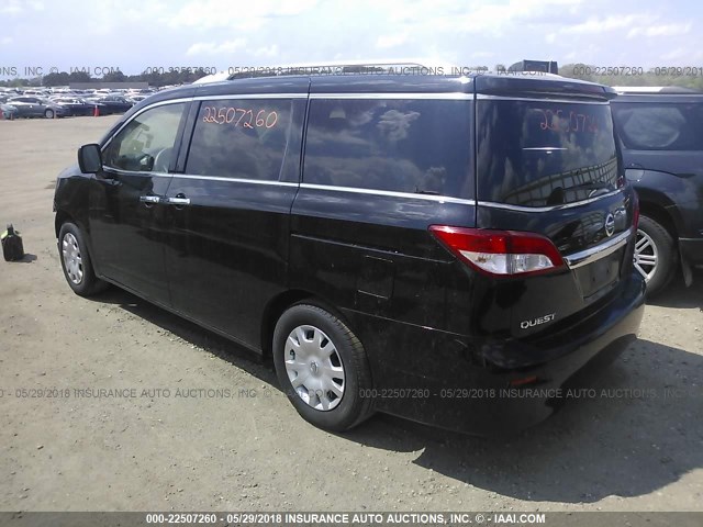 JN8AE2KP0C9041485 - 2012 NISSAN QUEST S/SV/SL/LE BLACK photo 3