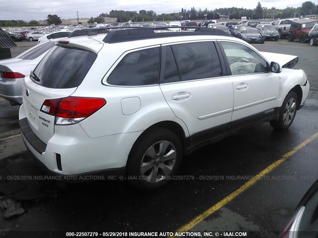 4S4BRBKC0C3293902 - 2012 SUBARU OUTBACK 2.5I LIMITED WHITE photo 4