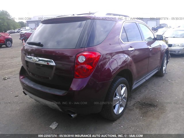 2GNFLGE54C6298747 - 2012 CHEVROLET EQUINOX LTZ RED photo 4