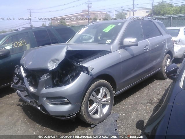 4JGDA5HB2FA616377 - 2015 MERCEDES-BENZ ML 350 4MATIC Light Blue photo 2