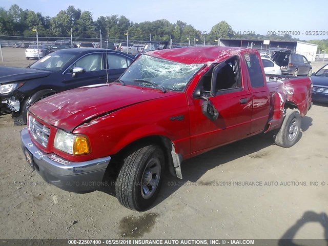 1FTYR44E33PA81061 - 2003 FORD RANGER SUPER CAB RED photo 2