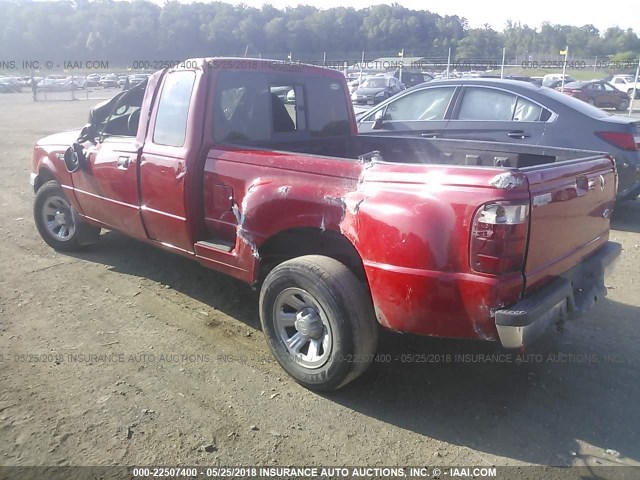 1FTYR44E33PA81061 - 2003 FORD RANGER SUPER CAB RED photo 3