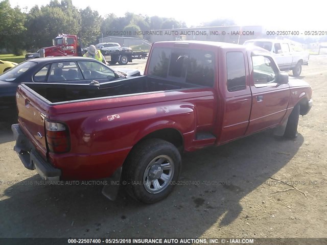 1FTYR44E33PA81061 - 2003 FORD RANGER SUPER CAB RED photo 4
