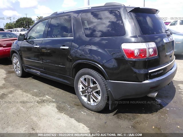 1GKKRTED7CJ371719 - 2012 GMC ACADIA DENALI BLACK photo 3