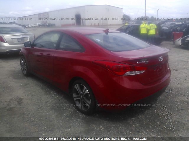 KMHDH6AE7DU012647 - 2013 HYUNDAI ELANTRA COUPE GS/SE RED photo 3