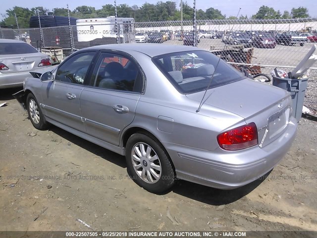 KMHWF35H93A896981 - 2003 HYUNDAI SONATA GLS/LX SILVER photo 3