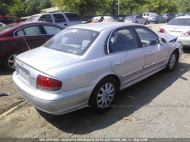 KMHWF35H93A896981 - 2003 HYUNDAI SONATA GLS/LX SILVER photo 4