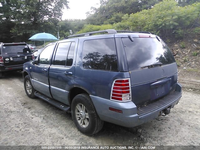 4M2DU86W92ZJ22526 - 2002 MERCURY MOUNTAINEER  BLUE photo 3