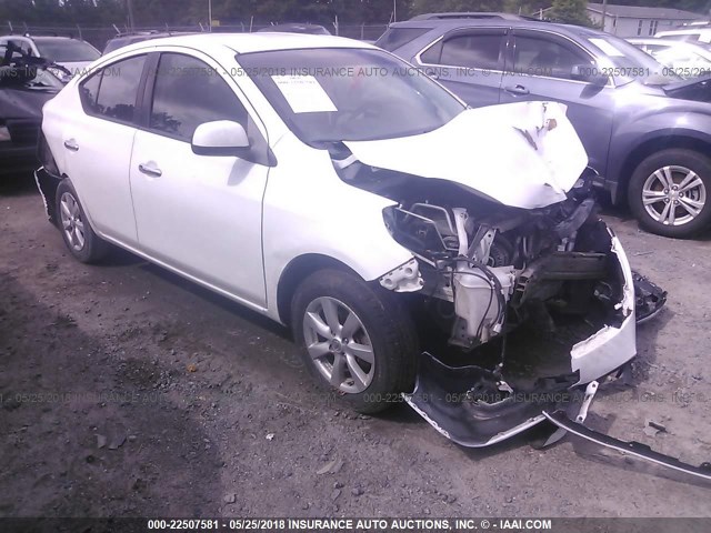 3N1CN7AP6CL802209 - 2012 NISSAN VERSA S/SV/SL WHITE photo 1