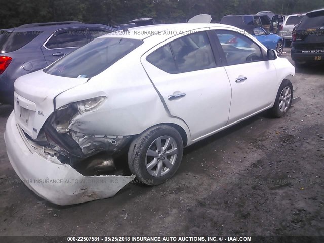 3N1CN7AP6CL802209 - 2012 NISSAN VERSA S/SV/SL WHITE photo 4