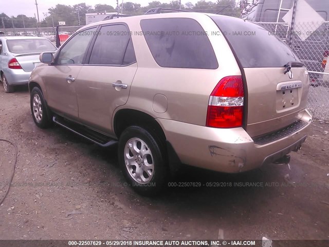 2HNYD18661H528851 - 2001 ACURA MDX TOURING GOLD photo 3