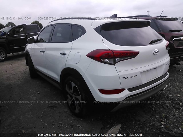KM8J3CA26HU383732 - 2017 HYUNDAI TUCSON LIMITED/SPORT AND ECO/SE WHITE photo 3