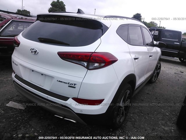 KM8J3CA26HU383732 - 2017 HYUNDAI TUCSON LIMITED/SPORT AND ECO/SE WHITE photo 4