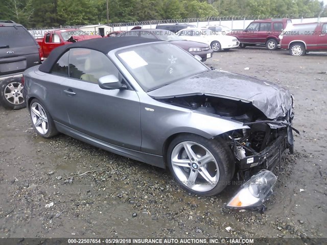 WBAUN7C58BVM24810 - 2011 BMW 135 I GRAY photo 1