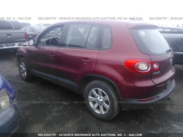 WVGAV75N19W534326 - 2009 VOLKSWAGEN TIGUAN S/SE/SEL RED photo 3