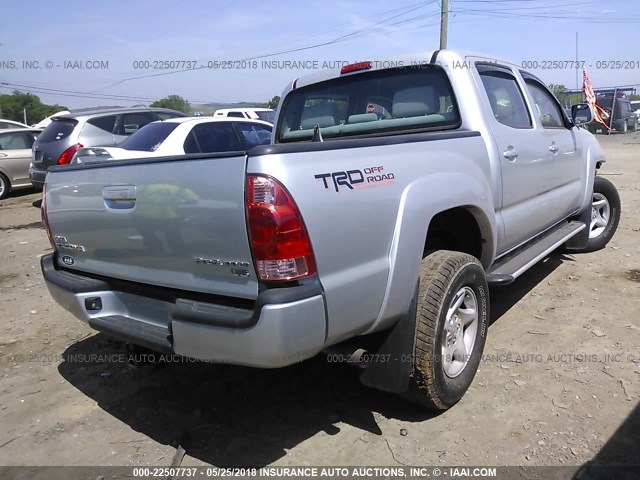 3TMJU62N17M047663 - 2007 TOYOTA TACOMA DOUBLE CAB PRERUNNER SILVER photo 4