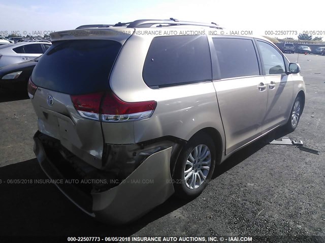 5TDYK3DC5DS397193 - 2013 TOYOTA SIENNA XLE/LIMITED GOLD photo 4