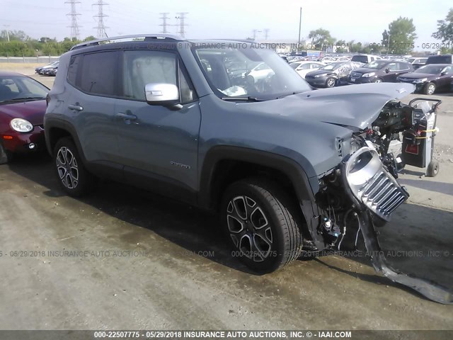 ZACCJBDB8HPE72440 - 2017 JEEP RENEGADE LIMITED GREEN photo 1