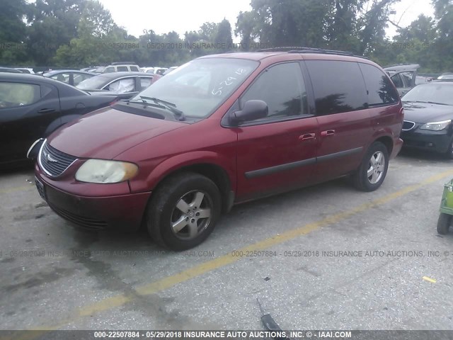 1D4GP45R65B137211 - 2005 DODGE CARAVAN SXT BURGUNDY photo 2