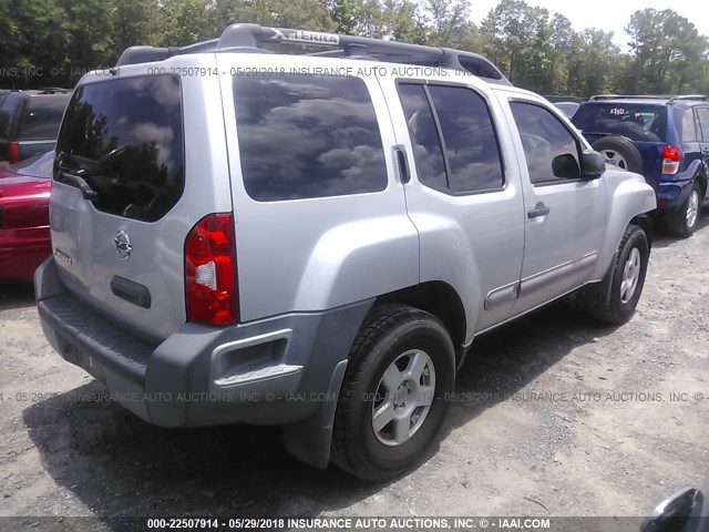 5N1AN08W05C630648 - 2005 NISSAN XTERRA OFF ROAD/S/SE SILVER photo 4