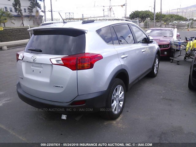 JTMYFREV5FJ030947 - 2015 TOYOTA RAV4 LIMITED SILVER photo 4