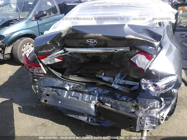 2T1BU4EE6BC727208 - 2011 TOYOTA COROLLA S/LE GRAY photo 6