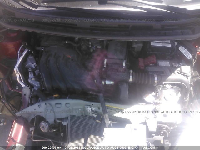 3N1CE2CP9GL409455 - 2016 NISSAN VERSA NOTE S/S PLUS/SV/SL/SR RED photo 10