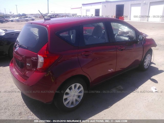 3N1CE2CP9GL409455 - 2016 NISSAN VERSA NOTE S/S PLUS/SV/SL/SR RED photo 4