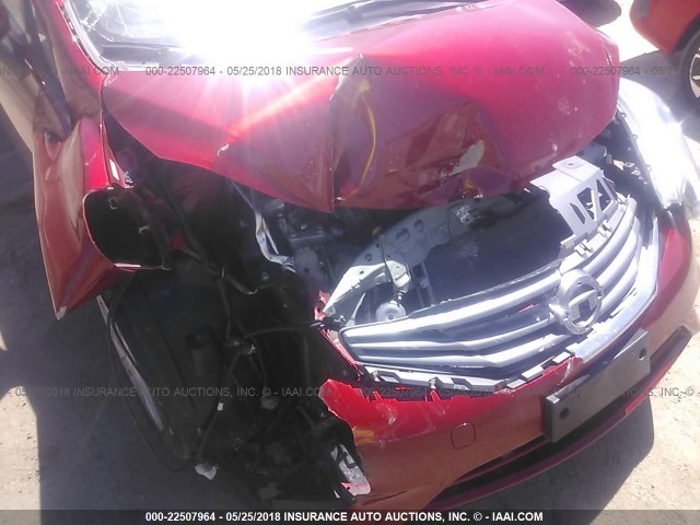 3N1CE2CP9GL409455 - 2016 NISSAN VERSA NOTE S/S PLUS/SV/SL/SR RED photo 6