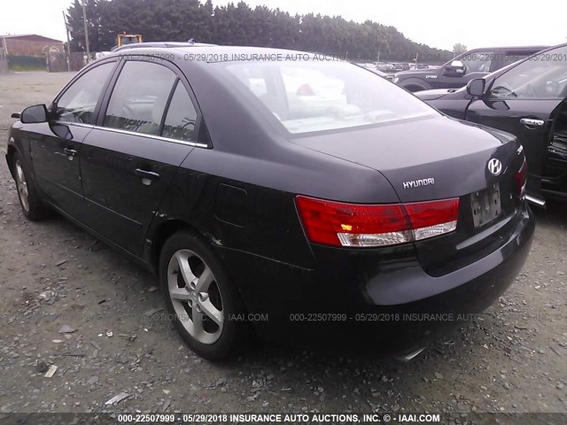 5NPEU46F26H021201 - 2006 HYUNDAI SONATA GLS/LX BLACK photo 3