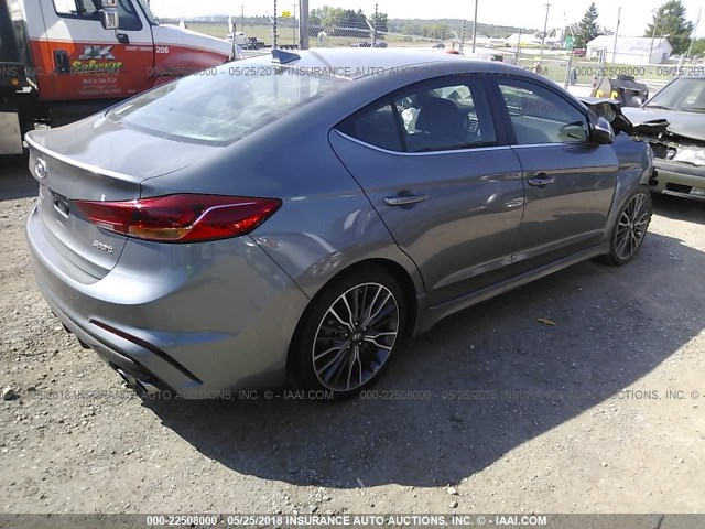 KMHD04LB7JU553644 - 2018 HYUNDAI ELANTRA SPORT SILVER photo 4