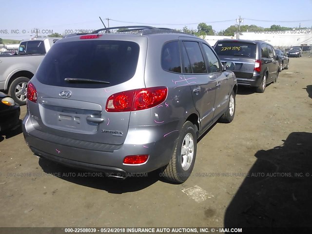 5NMSG73D47H033296 - 2007 HYUNDAI SANTA FE GLS GRAY photo 4