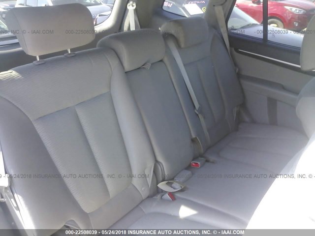 5NMSG73D47H033296 - 2007 HYUNDAI SANTA FE GLS GRAY photo 8