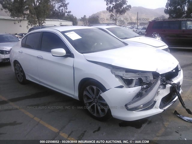 1HGCR2F57FA237817 - 2015 HONDA ACCORD SPORT WHITE photo 1