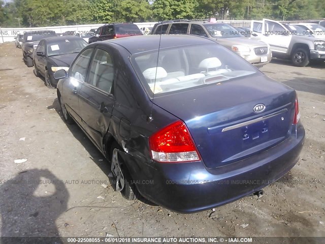 KNAFE121485508166 - 2008 KIA SPECTRA EX/LX/SX BLUE photo 3