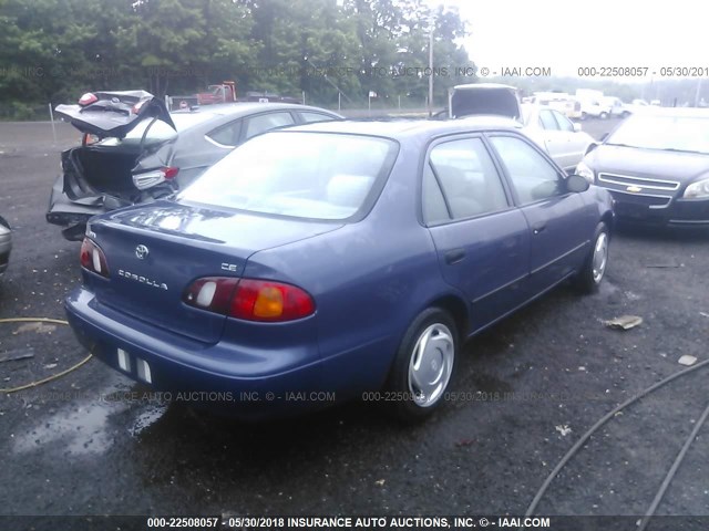 1NXBR12E4YZ375824 - 2000 TOYOTA COROLLA VE/CE/LE BLUE photo 4