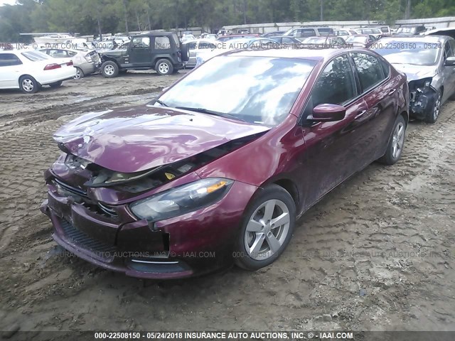 1C3CDFBBXFD302761 - 2015 DODGE DART SXT BURGUNDY photo 2