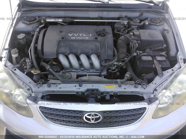 2T1BY32E06C551698 - 2006 TOYOTA COROLLA XRS SILVER photo 10