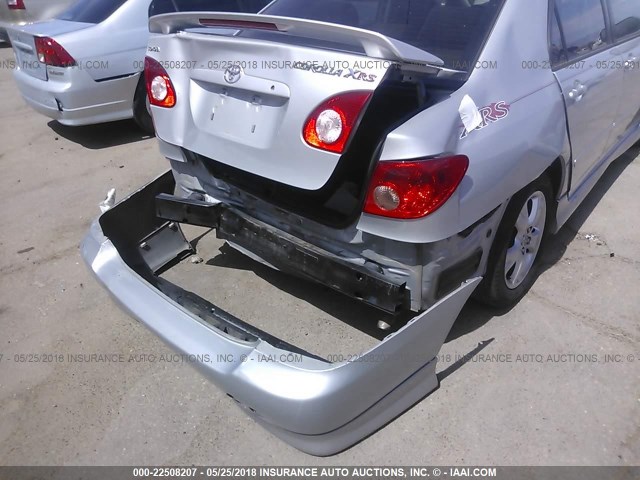 2T1BY32E06C551698 - 2006 TOYOTA COROLLA XRS SILVER photo 6