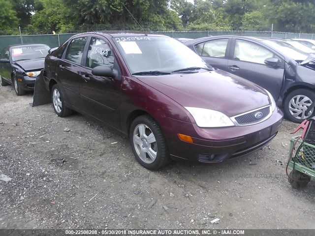 1FAHP34N67W278999 - 2007 FORD FOCUS ZX4/S/SE/SES MAROON photo 1