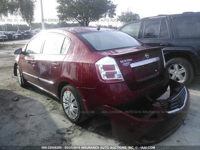 3N1AB6AP9CL691147 - 2012 NISSAN SENTRA 2.0/2.0S/SR/2.0SL RED photo 3