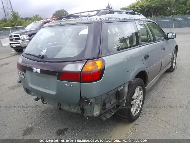 4S3BH675647611962 - 2004 SUBARU LEGACY OUTBACK AWP GREEN photo 4