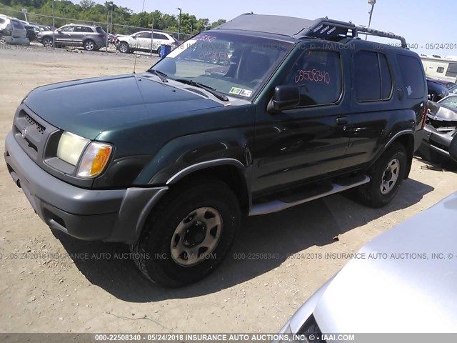 5N1ED28Y61C523051 - 2001 NISSAN XTERRA XE/SE GREEN photo 2