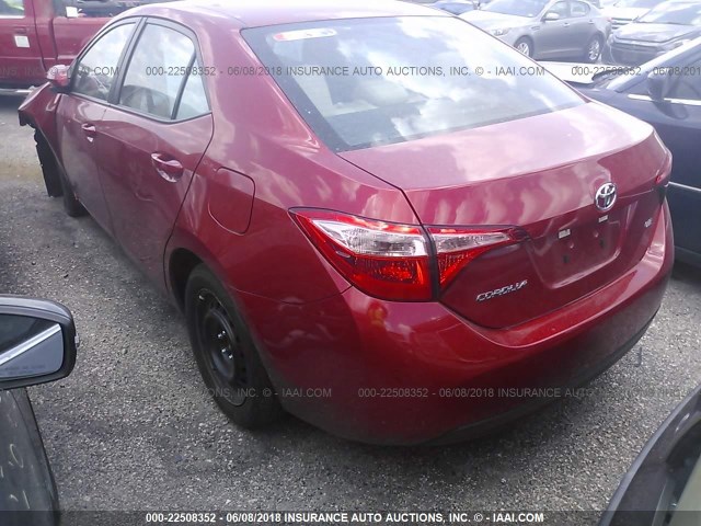 5YFBURHE5HP584933 - 2017 TOYOTA COROLLA L/LE/XLE/SE/XSE RED photo 3