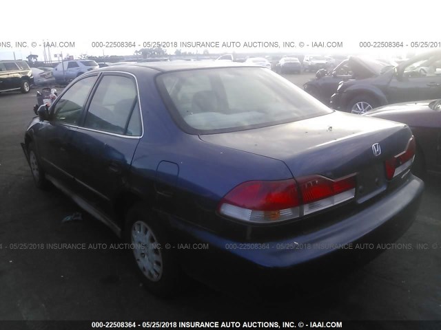 1HGCF86622A167030 - 2002 HONDA ACCORD VALUE BLUE photo 3