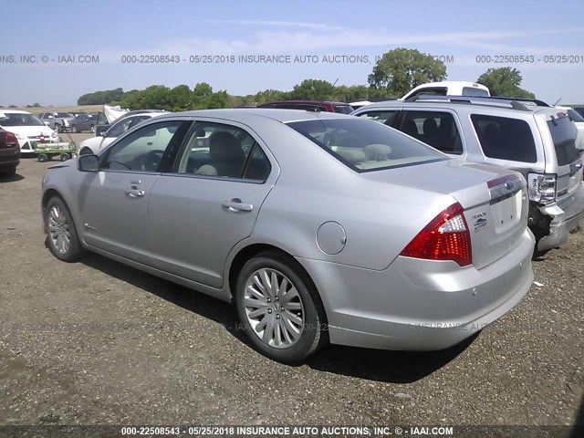 3FADP0L37AR252872 - 2010 FORD FUSION HYBRID SILVER photo 3