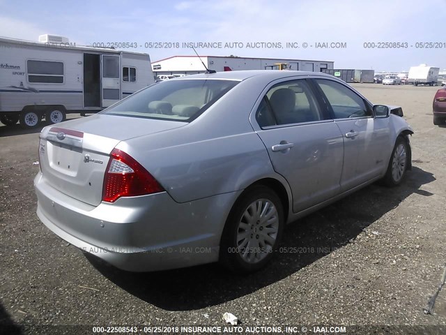 3FADP0L37AR252872 - 2010 FORD FUSION HYBRID SILVER photo 4