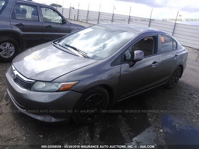 19XFB2F5XCE053691 - 2012 HONDA CIVIC LX GRAY photo 2