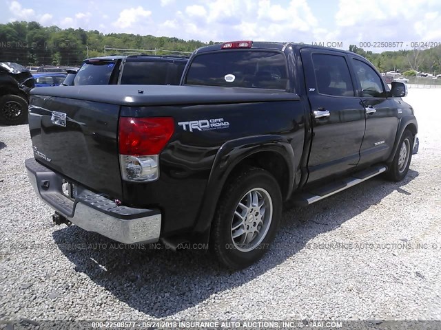 5TBEV54177S471568 - 2007 TOYOTA TUNDRA CREWMAX SR5 BLACK photo 4