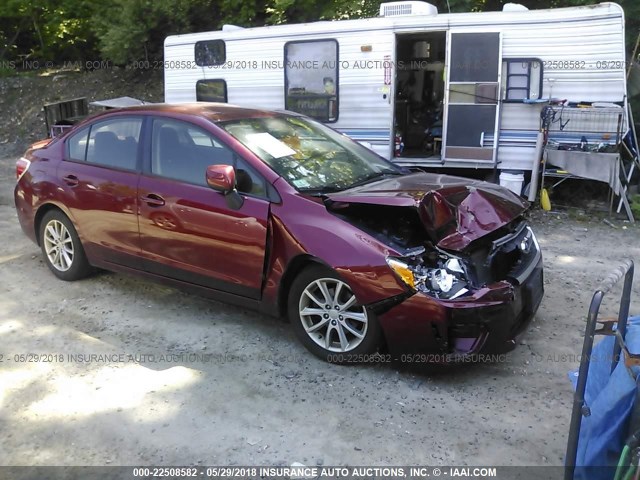 JF1GJAC60CH022609 - 2012 SUBARU IMPREZA PREMIUM MAROON photo 1